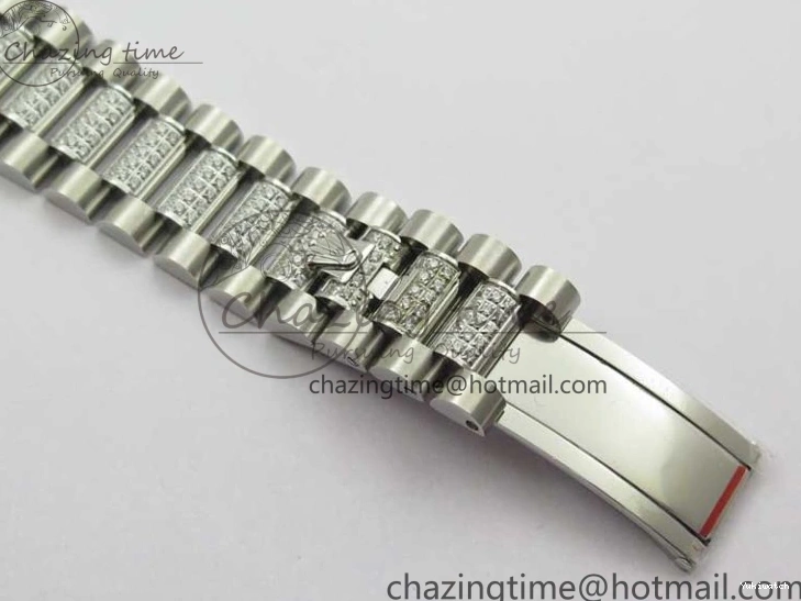 President Dial Crystal SS White Crystal Bracelet MOP on Best SS 128239 Edition Day-Date 36mm Marker A2836 BP 0117
